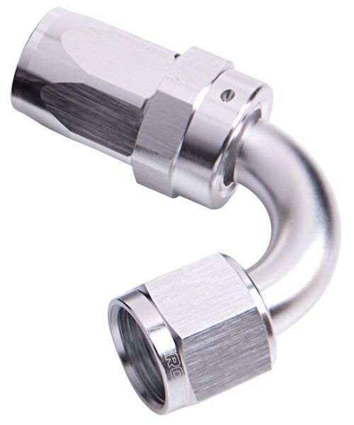 <strong>100 Series Taper 120° Swivel Hose End -6AN </strong>Silver Finish. Suit 100 & 450 Series Hose