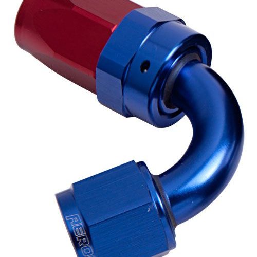 100 Series Taper 120° Swivel Hose End -8AN Blue/Red Finish. Suit 100 & 450 Series Hose