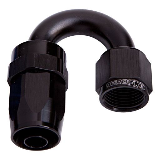 -6AN TAPER SERIES 180 DEGREE HOSE END BLACK