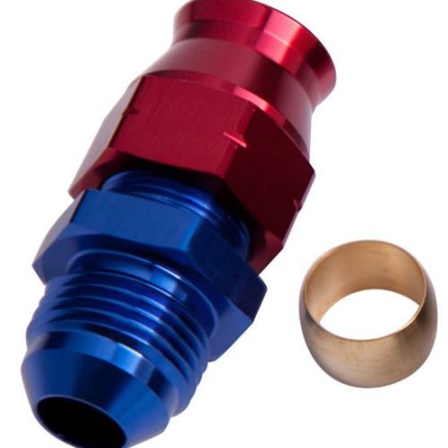 1/4″   HARD LINE TO -4AN MALE ADAPTER BLUE w/ OLIVE