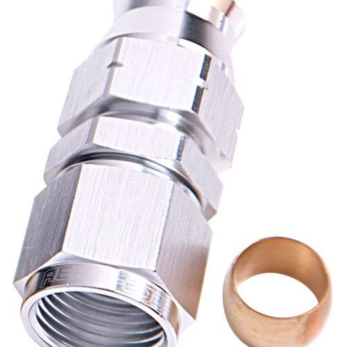 1/2″  HARD LINE TO -8AN FEMALEADAPTER SILVER w/ OLIVE