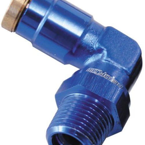 1/4″ NPT 90 DEGREE TO 1/4″ 120SERIES NYLON BLUE FITTING