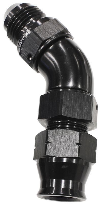 5/8" TUBE 45 deg male -10AN BLACK SWIVEL NUT WITH OLIVE