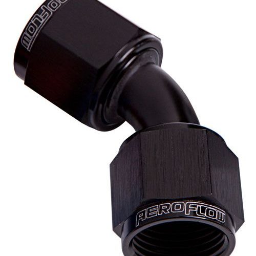 45 DEG FEMALE FLARE -3AN      BLACK SWIVEL UNION