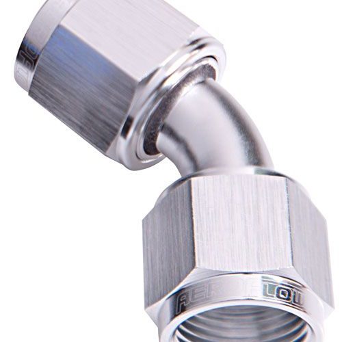 45° Female Swivel Coupler -8AN Silver Finish