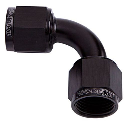 90 DEG FEMALE FLARE -12AN     BLACK SWIVEL UNION