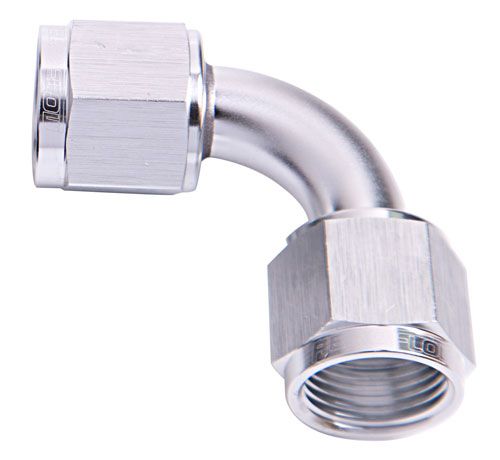 <strong>90° Female Swivel Coupler -12AN</strong> Silver Finish