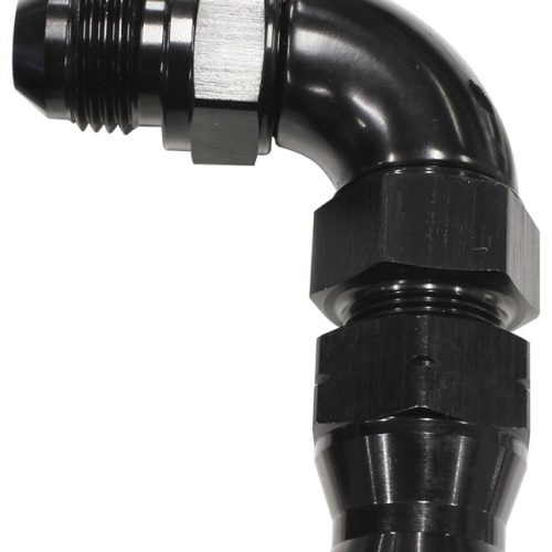 3/8″ TUBE 90 deg male -6AN BLACK SWIVEL NUT WITH OLIVE