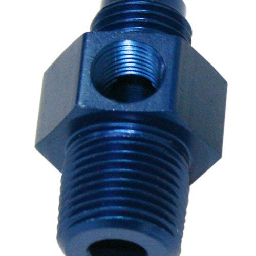 MALE 3/8″NPT TO -6AN 1/8″ PORTBLUE 3/8″ TO -6AN 1/8″ PORT