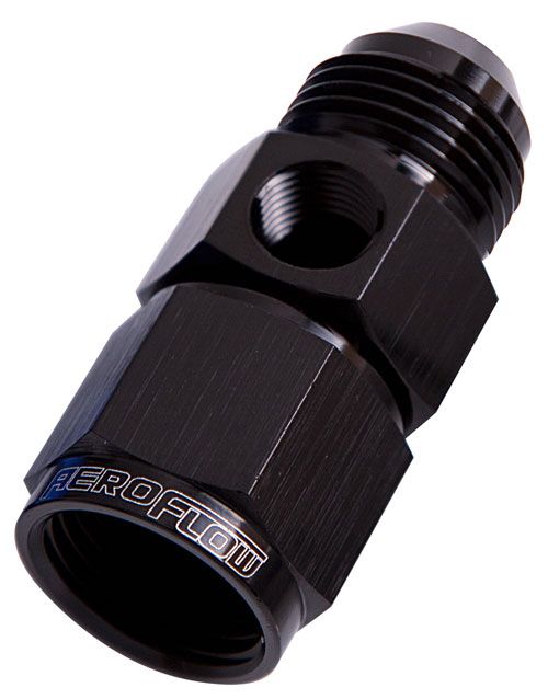 STRAIGHT FEMALE - MALE -3AN BLACK WITH 1/8" NPT PORT