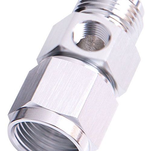 STRAIGHT FEMALE – MALE -8AN   SILVER WITH 1/8″ NPT PORT