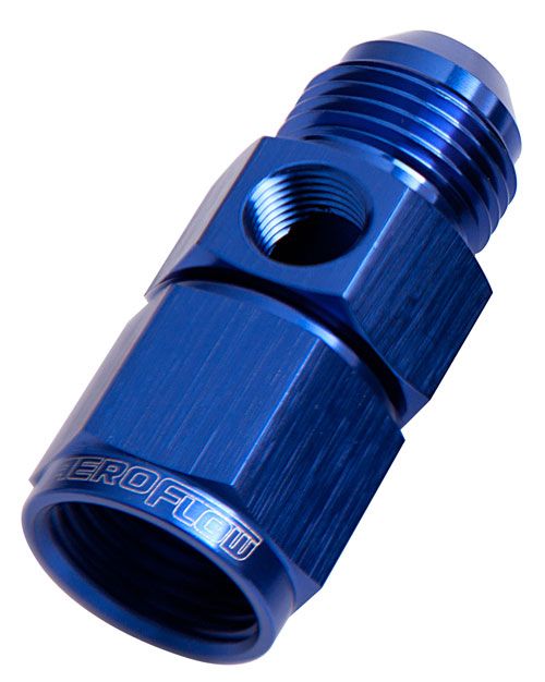 STRAIGHT FEMALE - MALE -10AN BLUE WITH 1/8" NPT PORT