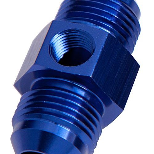 STRAIGHT MALE – MALE -8AN     BLUE WITH 1/8″ NPT PORT