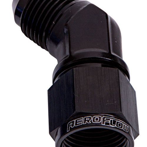 45 DEG FEMALE – MALE -6AN BLACK SWIVEL NUT