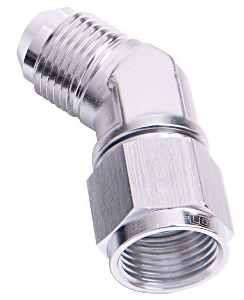 <strong>45° Female/Male Flare Swivel -8AN</strong> Silver Finish