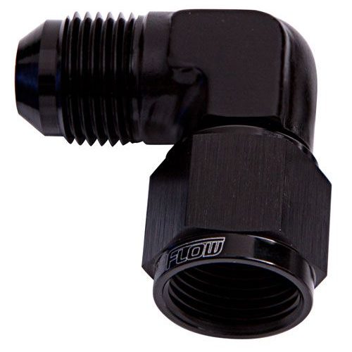 90 DEG FEMALE – MALE -6AN BLACK SWIVEL NUT