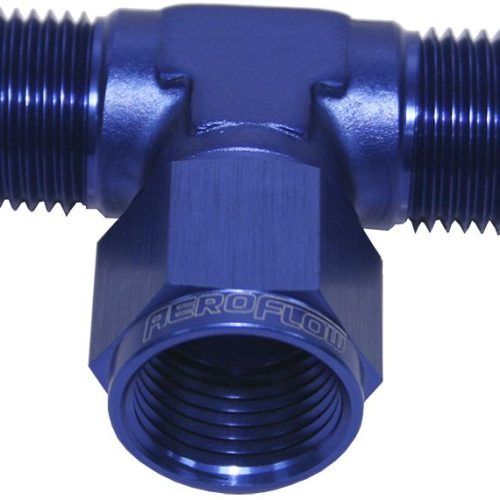 AN TEE -8AN FEMALE NUT        BLUE SWIVEL NUT ON SIDE