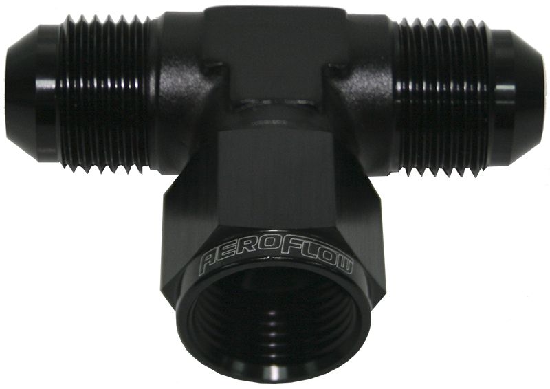 AN TEE -10AN FEMALE NUT BLACK SWIVEL NUT ON SIDE