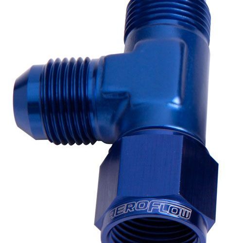 TEE -4AN FEMALE SWIVEL ON RUN BLUE SWIVEL NUT