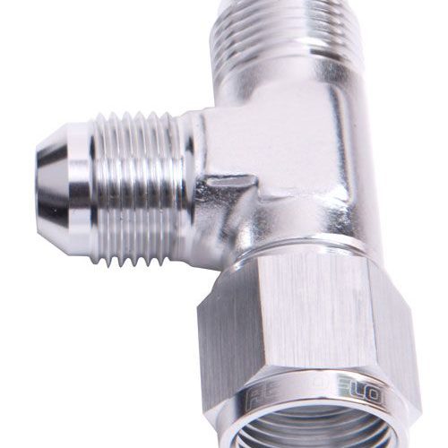 TEE -10AN FEMALE SWIVEL ON RUNSILVER SWIVEL NUT