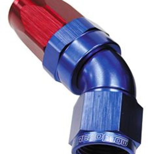 45 DEG HOSE END -04AN BLUE    FULL FLOW TAPER STYLE