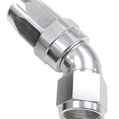 45 DEG HOSE END -06AN SILVER  FULL FLOW TAPER STYLE