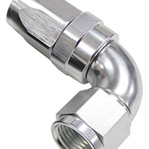 90 DEG HOSE END -04AN SILVER  FULL FLOW TAPER STYLE