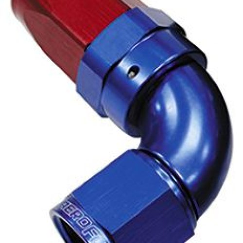 90 DEG HOSE END -06AN BLUE    FULL FLOW TAPER STYLE
