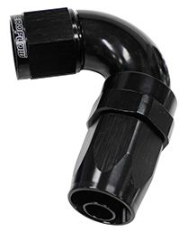 120 DEG HOSE END -04AN BLACK FULL FLOW TAPER STYLE