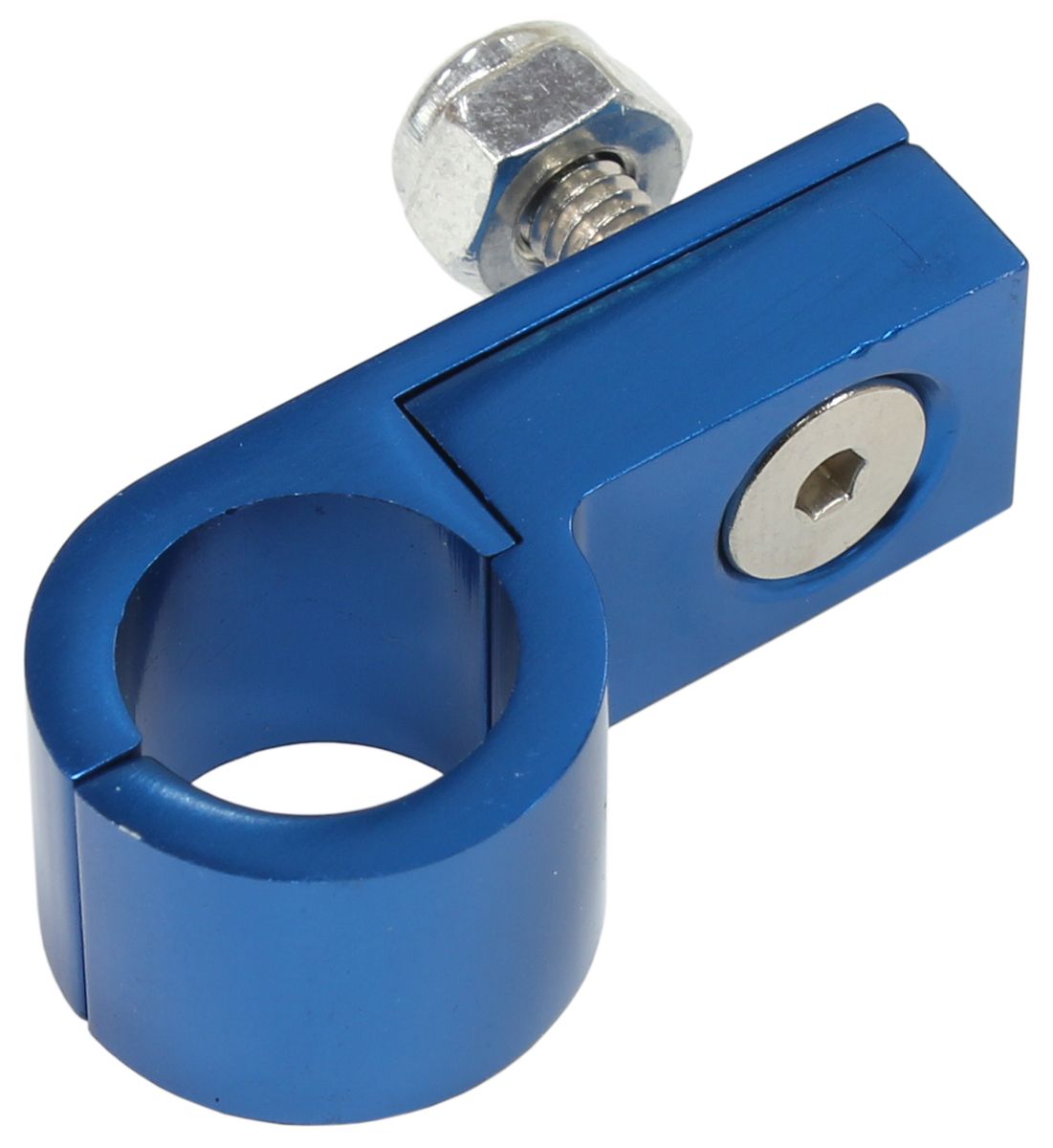 BILLET P STYLE CLAMP 3/16 LINEBLUE 4.7MM ID OR 3/16" ID 10PK