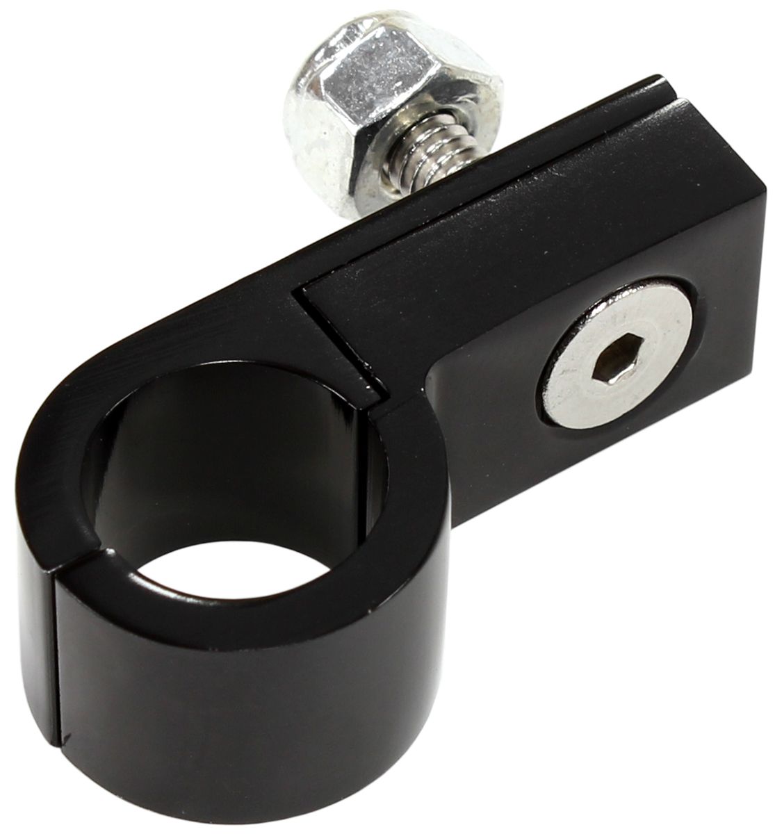 BILLET P STYLE CLAMP 1/4" LINEBLACK 6.3MM ID OR 1/4" ID