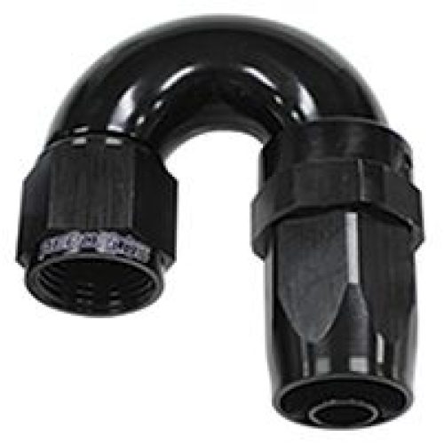 180 DEG HOSE END -06AN BLACK  FULL FLOW TAPER STYLE