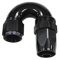 180 DEG HOSE END -16AN BLACK FULL FLOW TAPER STYLE