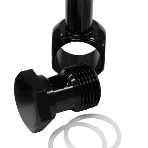 EDELBROCK CARB INLET BANJO    BLACK 5/8-20 TO MALE 3/8 BARB