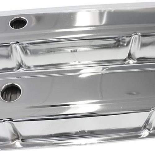 STEEL VALVE COVERS, 253 308   TALL, CHROME WITHOUT LOGO