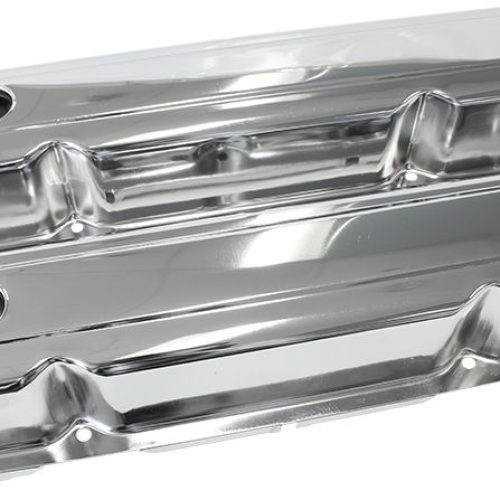 STEEL VALVE COVERS, CHRYSLER  SB, CHROME WITHOUT LOGO