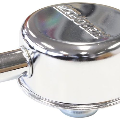 Chrome valve cover breather   Push in with 5/8″ spout w/logo