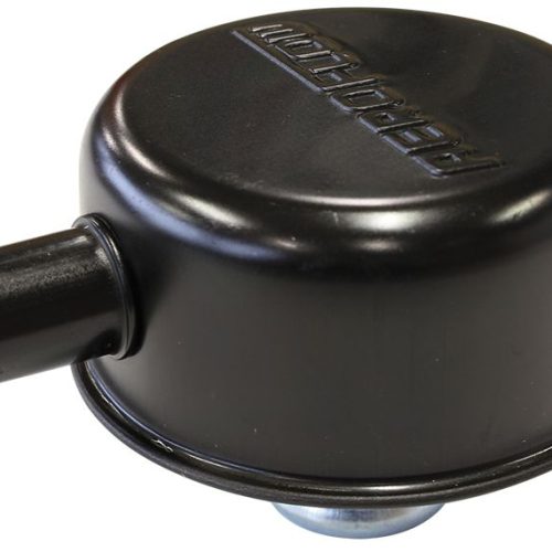 Black valve cover breather    Push in, with 5/8″ spout w/log