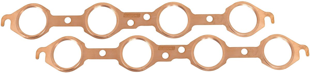 GM LS ROUND EXHAUST GASKETS COPPER EMBOSSED PAIR LS1 CHEV