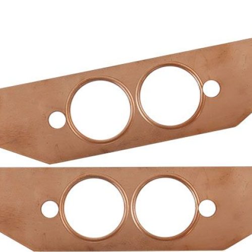 SBC ROUND EXHAUST GASKETS COPPER EMBOSSED 350 CHEV SMALL