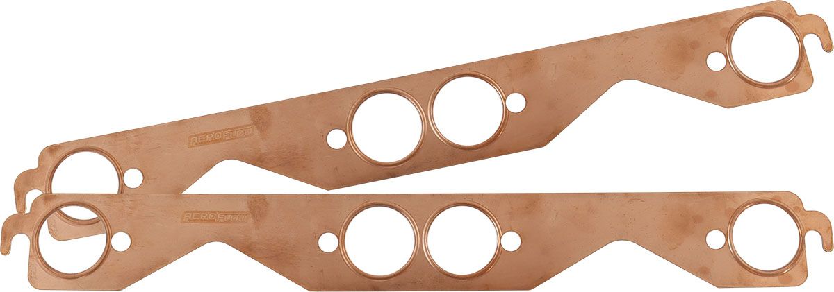 SBC ROUND EXHAUST GASKETS COPPER EMBOSSED 350 CHEV SMALL