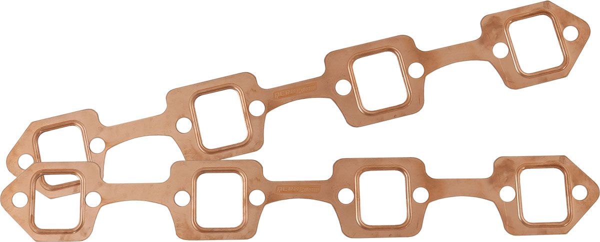 SBF RECTANGLE EXHAUST GASKETS COPPER EMBOSSED 289 302 351