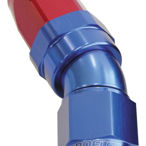 150 Series Taper One-Piece Full Flow Swivel 30° Hose End -10AN Blue/Red Finish. Suit 100 & 450 Series Hose