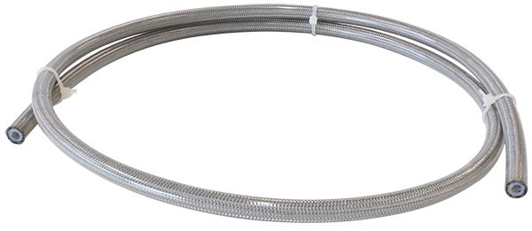 SS TEFLON BRAIDED HOSE -3AN CC15M SILVER 3.5mm ID 6.3mm OD