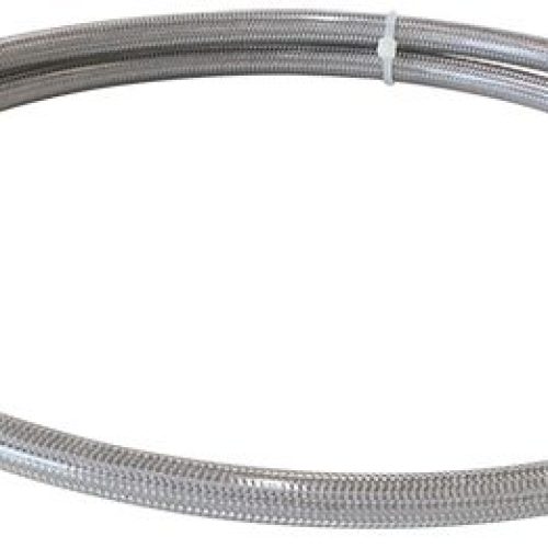 SS TEFLON BRAIDED HOSE -3AN CC2M SILVER 3.5mm ID 6.3mm OD