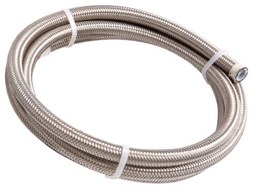 SS TEFLON BRAIDED HOSE -10AN 30M SILVER 12.9mm ID 16.0mm OD