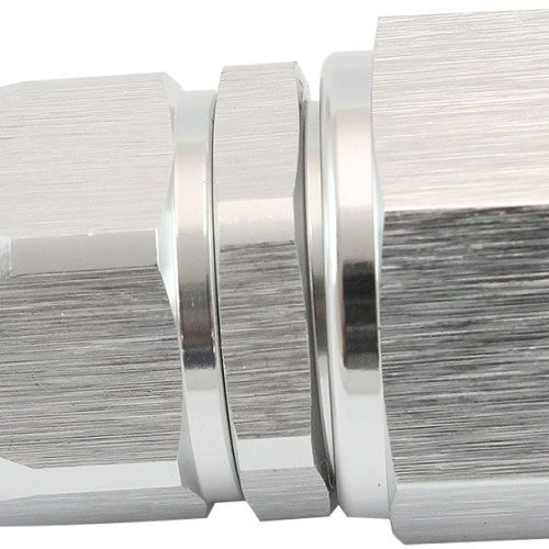 STEPPED STRAIGHT END -8 HOSE  TO -10AN REDUCER HOSE END SILV