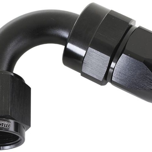ALLOY 120 DEG HOSE END -8AN   BLACK FULL SWIVEL SUIT TEFLON