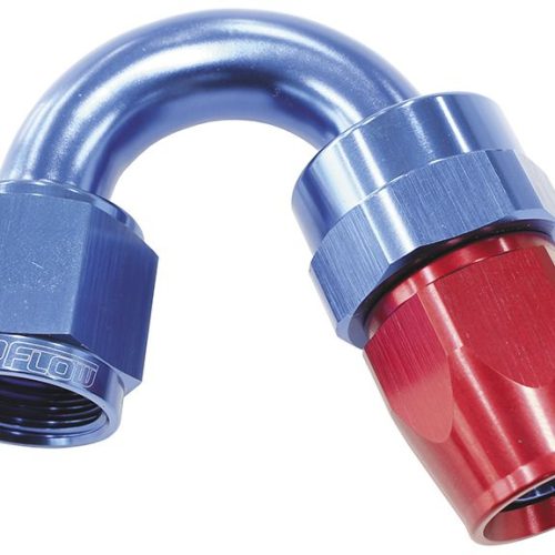 ALLOY 150 DEG HOSE END -4AN   BLUE FULL SWIVEL SUIT TEFLON
