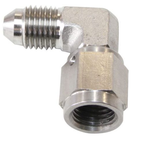 S/S 90 DEG FEMALE – MALE -3AN STAINLESS STEEL SWIVEL NUT